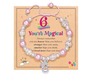 TAZIZI Con decorazioni in strass arcobaleno | Perline regolabili, pietre scintillanti, perline arcobaleno, catena da polso, regalo speciale per il compleanno delle ragazze