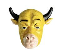TAZIZI Costume da mucca con disegno a testa intera | Viso testurizzato e corna