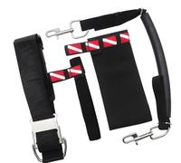 TAZIZI Nylon Side Mount Cilindro Strap Set con manicotto in tessuto | Sezioni di fettuccia e clip metalliche per l'organizzazione di attrezzature subacquee e la preparazione dei viaggi