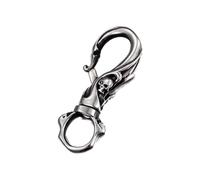 TAZIZI Portachiavi a forma di teschio in acciaio inox, accessorio unisex | Casting Craftsmanship Design unico per uomini gioielli compleanno Natale festa di Halloween