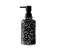 TAZYYZUU Dispenser di Sapone for Le Mani - Flacone for Piatti in Ceramica con Pompa Nera for lavello da Cucina Manuale for Bagno, Nuovi Elementi Essenziali for la casa(Black)