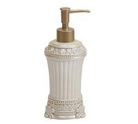 TAZYYZUU Distributore di Sapone Liquido, distributore for Le Mani for lavello della Cucina con Pompa Dorata, distributori for Piatti da banco, Rilievo Decorativo in Pietra arenaria Beige Oro(Beige)
