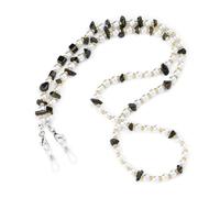 TAZYYZUU Fermaocchiali Catena di Vetro con Cordino, Accessori for Gioielli in Metallo, Cristallo colorato, Catena for Maschera, Occhiali da Sole appesi al Collo(D)