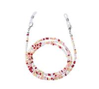 TAZYYZUU Fermaocchiali Catena for Occhiali con Perline di Riso Colorate, Accessori Versatili, Corda for Fatta a Mano, da Sole appesi al Collo(Style 3)