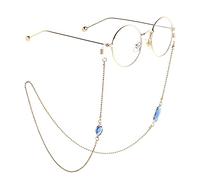 TAZYYZUU Fermaocchiali Catena for Occhiali in Cristallo Acrilico con Perline Non Facili da sbiadire, Catena for Antiscivolo(D)