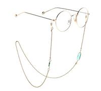 TAZYYZUU Fermaocchiali Catena for Occhiali in Cristallo Acrilico con Perline Non Facili da sbiadire, Catena for Antiscivolo(E)