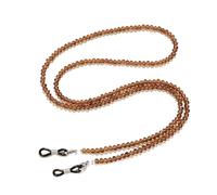 TAZYYZUU Fermaocchiali Catena for Occhiali in Cristallo colorato, Corda for appenderli al Collo, Accessori Versatili e Luminosi, Cordino for(Amber)