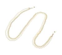 TAZYYZUU Fermaocchiali Catena for Occhiali in Metallo Multistrato con Perle, Accessori for da Sole, fermaocchiali Versatili, Cordino for(Gray)