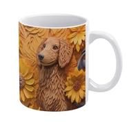 Tazza 3D con cane, tazza da caffè 3D con cane e mamma, comoda da tenere in mano, regalo di compleanno per uomini, donne, mogli, mariti, figlie, amici
