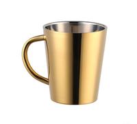 Tazza a doppia parete in acciaio inox da 300 ml, per caffè, tè e latte, fornisce prestazioni affidabili per il consumo quotidiano di bevande (oro)