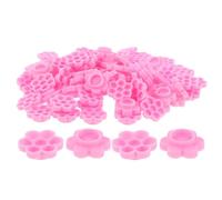 Tazza a Fiore per Colla Extension Ciglia 500 Pezzi in Abs Rosa | Accesso Facile alla Colla, Previene L’essiccazione, Pulizia Rapida, per Studi e Procedure di Applicazione