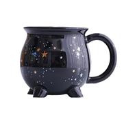 Tazza a forma di calderone nero, a tema Halloween, tazza in ceramica da 325 ml, tazza per Halloween, calderone di Halloween, tazze in ceramica per cacao caldo, tazze per caffè, tè e bevande