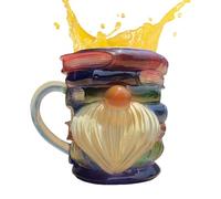 Tazza a forma di libro, con libri impilati in 3D, tazza da caffè e tè, in resina colorata, decorazione per la casa per gli amanti della letteratura, lettori, scrittori, bibliotecari