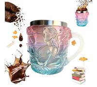 Tazza a forma di libro, dipinta a mano, in 3D, design femminile, 150 ml, perfetta per donne di biblioteca, scrittori, bibliotecari, lettori, amanti della lettura, Natale, compleanno, caffè, tè, idea