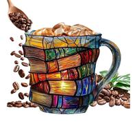 Tazza A Forma Di Libro Dipinto - Tazza Da Caffè Con Libri Dipinti In 3D Da 325 Ml, TazzaDa Caffè Con Pila Di Libri Unica, TazzaDa Bere In Vetros Colorato Con Manico Per Gli Amanti Della Letteratura