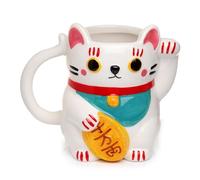 Tazza a Forma di Maneki Neko - Gatto Portafortuna - Bianco