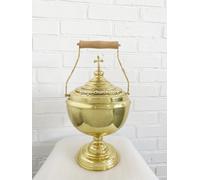 Tazza acqua santa per chiese ortodosse ottone 3,5 litri