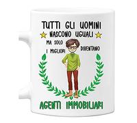 Tazza Agente Immobiliare divertente Mestieri Tutti gli uomini nascono uguali, ma solo i migliori diventano agenti immobiliari tazza mug divertente mestieri