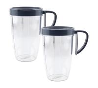Tazza Alta Da 2 Pezzi Da 24 Once Compatibile Con NutriBullet NB-101B | NB-101S NB-201, Anello a labbro con maniglia