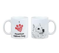 Tazza American Eskimo Dog Con Cane Io Amo Art-Dog