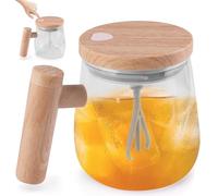 Tazza auto-commovente: 400 ml, tazza da caffè elettrica automatica in vetro borosilicato alto con coperchio, con manico, per caffè, latte, cacao, tè