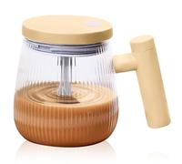 Tazza auto-commovente da 400 ml, in vetro borosilicato alto, tazza per miscelazione elettrica con coperchio, con manico, per caffè, tè, succhi di frutta, latte, cacao