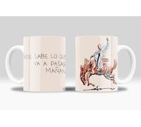 Tazza Bad Bunny "Nessuno sa cosa succederà domani" - Regalo per i fan del cantante Bad Bunny | Ceramica 350ml (Bad Banny - Cavallo e Lettera)