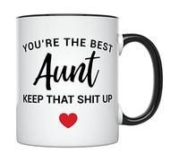 Tazza Bicchiere Aunt Auntie Best Aunt Ever From Niece Tazza ufficiale | Natale 2 pezzi Elegante Tazza per Tè o Caffè Simpatico Tazzine Caffè Colazione Principesse
