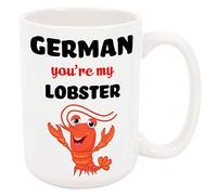 Tazza Bicchiere German Lobster Tazza da Ufficio Anniversario 2 pezzi | Simpatico Tazza per Tè o Caffè Divertente Tazzine Caffe Amico Festa del papà