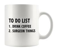 Tazza Bicchiere To Do List Surgeon Doctor Tazza con Scritta Mestieri 2 | pezzi/330 ml Riutilizzabile Tazzine Caffè Divertente Tazza per Tè o Caffè Anniversario Natale