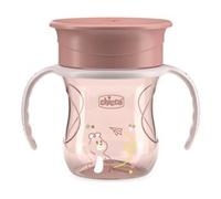 Chicco Perfect Cup Primo Bicchiere per Bambini 200 ml, 1 Tazza Biberon 12+ Mesi per Imparare a Bere, con Membrana in Silicone a 360° e Manici Rimovibili, senza BPA, Rosa