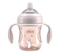 Chicco Transition Cup Bicchiere Antigoccia per Bambini 200ml, 1 Tazza Biberon 4+ Mesi per Imparare a Bere, con Beccuccio Ergonomico in Silicone, Doppia Valvola Anticolica, senza BPA - Rosa