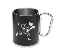 Tazza brasiliana per jiu jitsu judo mossa, in metallo, con moschettone, tazza da campeggio