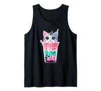 Tazza Bubble Tea con Gattino e Perle Colorate Canotta