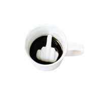 Tazza Caffe Dito Medio/Medium Finger Cup/Coffee Cup/Funny Mug 300 ML (Bianco)