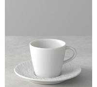Villeroy & Boch, Manufacture Rock Blanc, Tazza Caffè con piattino, Porcellana