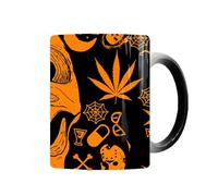 Tazza cambia colore, tazza da caffè che cambia calore, tazza in ceramica con manico, 400 ml, tazza di Halloween per caffè, tè, cioccolata calda, bevande, decorazione estetica