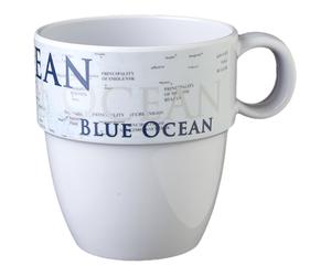 Tazza campeggio Brunner 0830024N C8C impilabile Bianco e Blu