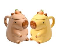 Tazza Capibara, Tazza Da Caffè Capibara Carina Con Coperchio, Tazza Da Bere Capibara Cartone Animato Per Donne E Uomini, Tazza Da Caffè In Ceramica Estetica, Tazza Da Tè Con Animali Divertenti