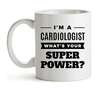 Tazza Cardiologist Whats Your Super Power Tazza Bicchiere Amico 2 pezzi | Riutilizzabile Tazza Colazione Divertente Coppe Sposa Mamma