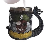 Tazza carina di novità, tazza di caffè con immagini divertenti,Tazze di caffè uniche a tema pirati - Tazza di caffè in acciaio inossidabile, tazza di birra portatile per la famiglia,