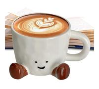 Tazza Carina - Tazza da acqua originale con piedi divertenti, in ceramica estetica modellata a mano, accessorio decorativo per ufficio per casa e ufficio