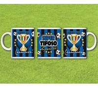 Tazza Ceramica Calcio Inter Tifoso Interista scatola Regalo Nuovo Nerazzurro