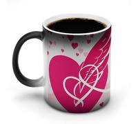 Tazza che cambia colore con il calore, divertente motivo a cuore volante, tazza da caffè con manico, tazza in ceramica sensibile al calore, tazze novità personalizzate, tazze da tè calde per uomini