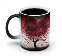 Tazza che cambia colore con il calore, divertente tazza da caffè con albero e cuore rosso, tazza in ceramica sensibile al calore, tazze novità personalizzate, tazze da tè calde per uomini e donne, 1