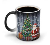 Tazza che cambia colore con il calore, divertente tazza da caffè natalizia con Babbo Natale e manico, tazza in ceramica sensibile al calore, tazze novità personalizzate, tazze da tè calde per uomini