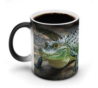 Tazza che cambia colore con il calore, divertente tazza da caffè verde coccodrillo con manico, tazza in ceramica sensibile al calore, tazze novità personalizzate, tazze da tè calde per uomini e donn