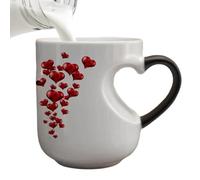 Tazza che cambia colore con il calore, tazza da tè con manico a forma di cuore, tazze da caffè sensibili al calore con manico a forma di cuore, per donne, adolescenti, bambini, famiglia, ufficio