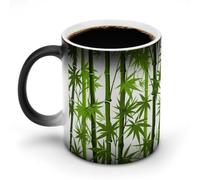 Tazza che cambia colore con stampa verde divertente, tazza da caffè con pianta tropicale e manico, tazza in ceramica sensibile al calore, tazze novità personalizzate, tazze da tè calde per uomini e