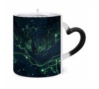 Tazza che cambia colore e si illumina al buio, 11 once, tazza da caffè con manico a forma di orecchio, divertenti tazze in ceramica, tazze personalizzate, tazze da tè calde per regali da uomo e da d